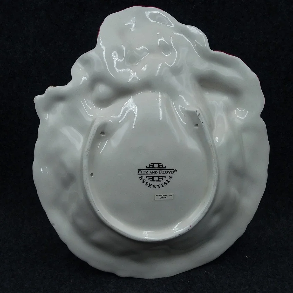 Fitz and Floyd Santa Claus Wreath HO HO‎ HO Christmas Cookie Plate Wall Decor